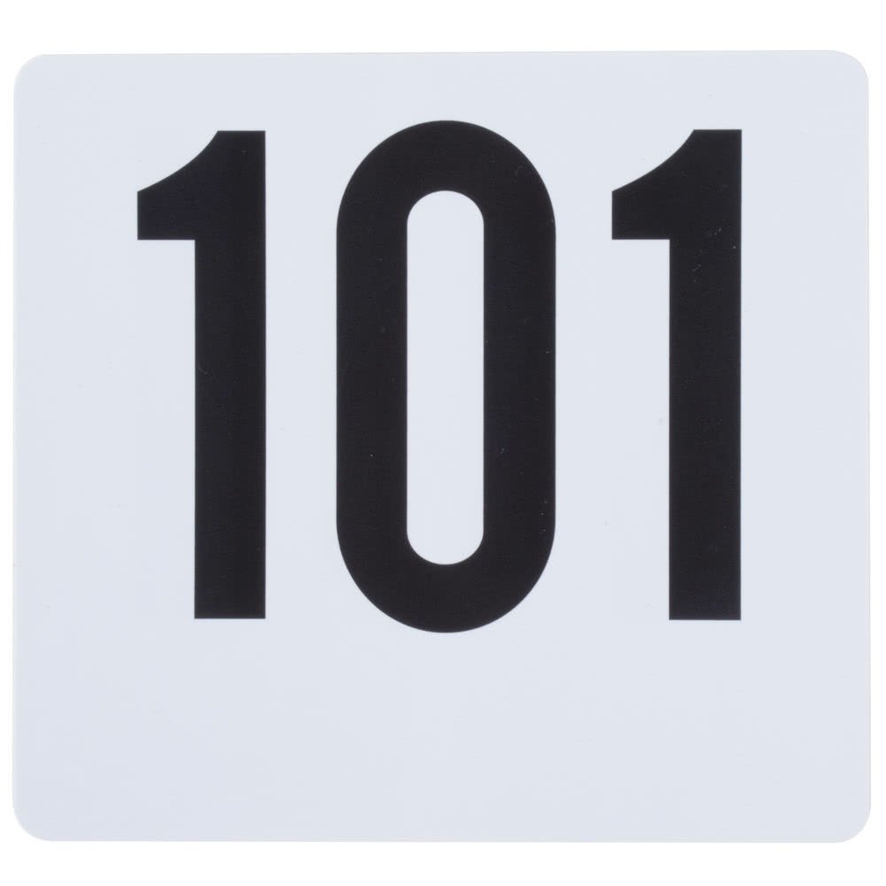 ROY TN 101 150 -Royal Industries Number 101-150 Plastic Number Card Set, Plastic, 4'' by 4'', White Base with Black Numbers