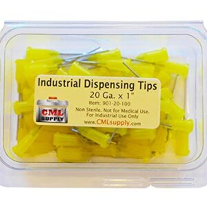 Blunt Tip Dispensing Fill Needle 20ga x 1" Yellow 50 pcs