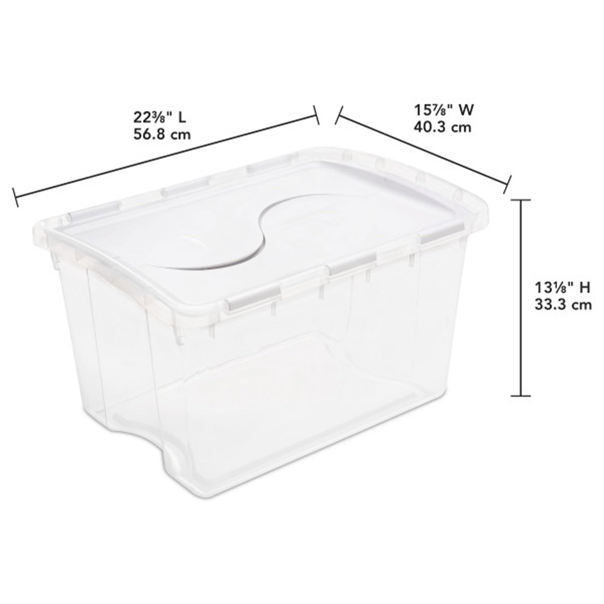 Sterilite 6-Pack Stackable Storage Bin with Lid, Clear Plastic Design, 48 Quart