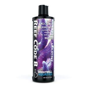 brightwell aquatics - reef code b - balanced calcium & alkalinity system water conditioner - for all saltwater marine fish & reef fish tanks - aquarium water treatments, 16.9 fl oz