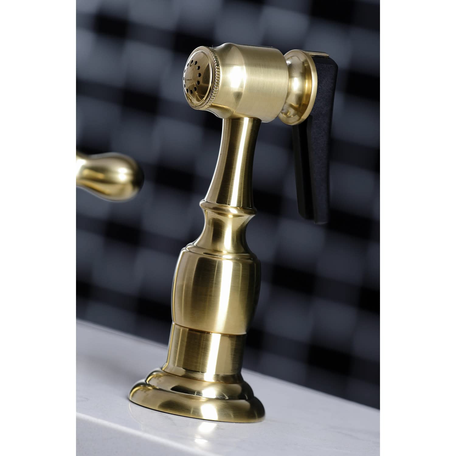 Kingston Brass KB1793AXBS Widespread Kitchen Faucet, Antique Brass