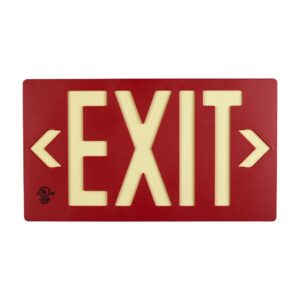 UL Listed 50 foot Jessup Glo Brite 7050-B 8.75-x-15.5-Inch Single Sided Exit Sign with Frame, Red (Mounts 4 ways, includes bracket and arrows)