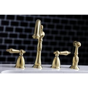 Kingston Brass KB1793ALBS Widespread Kitchen Faucet, Antique Brass