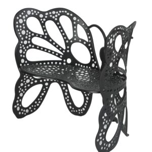 Flowerhouse FHBFB06 Butterfly Bench Patio Furniture & Accessories, Black