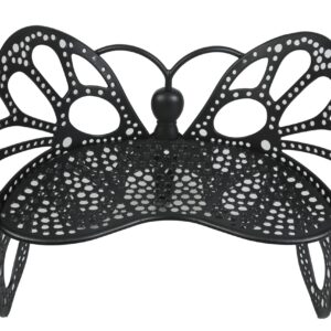 Flowerhouse FHBFB06 Butterfly Bench Patio Furniture & Accessories, Black