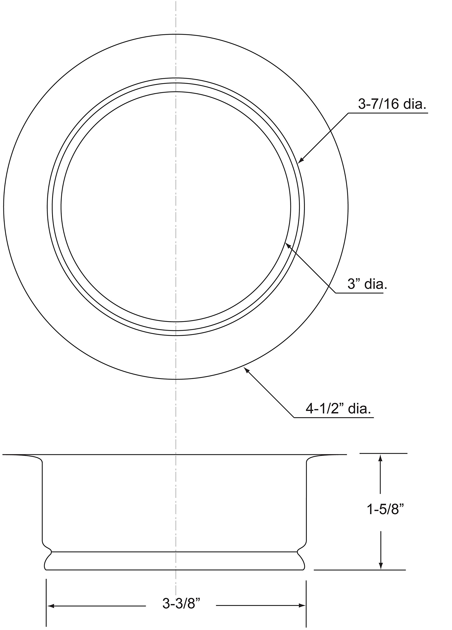 Westbrass D208-12 4-1/4" Standard Kitchen Sink Waste Disposal Flange, 1-Pack, Oil Rubbed Bronze