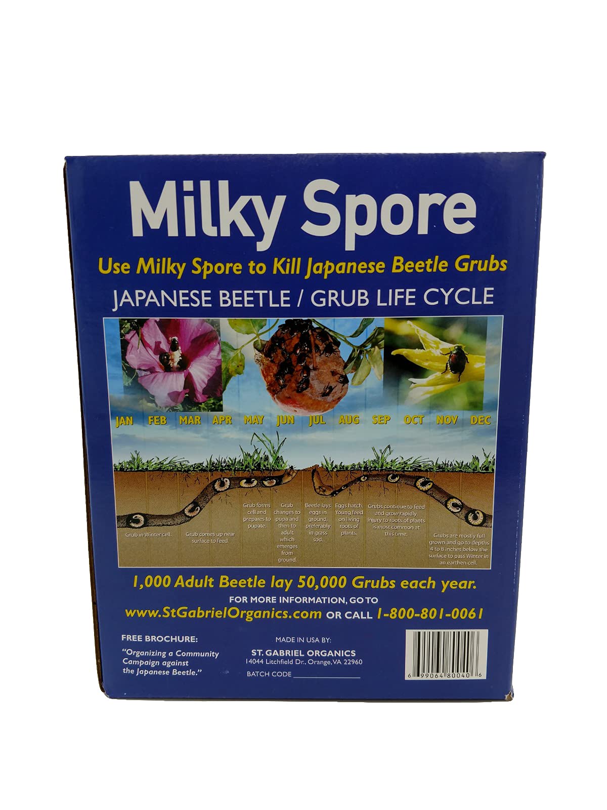 Milky Spore Japanese Beetle and Other Beetle Killer, Pack of 4