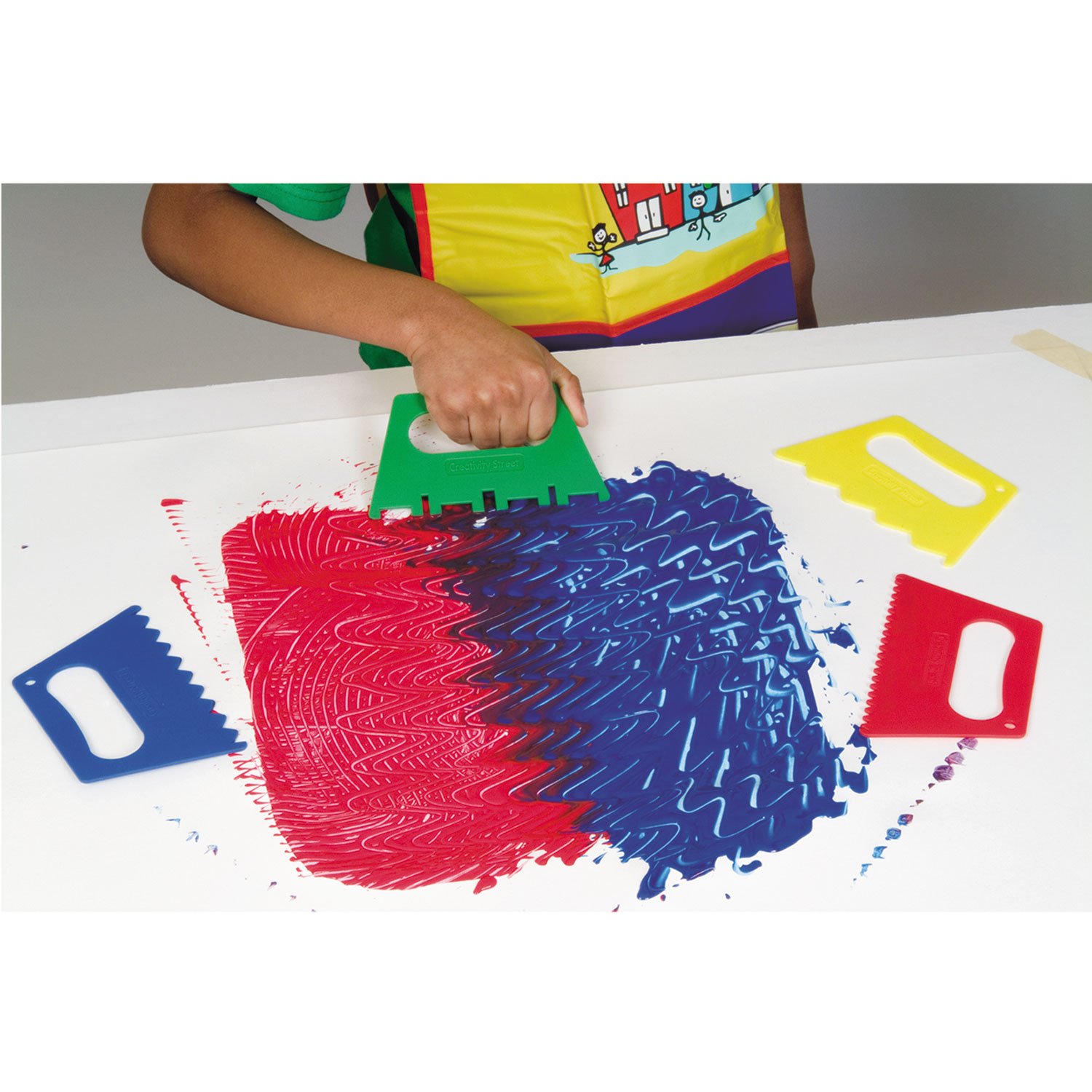 Creativity Street 5185 Plastic Paint Scrapers 5"W Green/Blue/Red/Yellow 4 Scrapers/Set