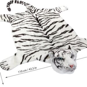 BRUBAKER Huge White Tiger Rug 78x47 Inch