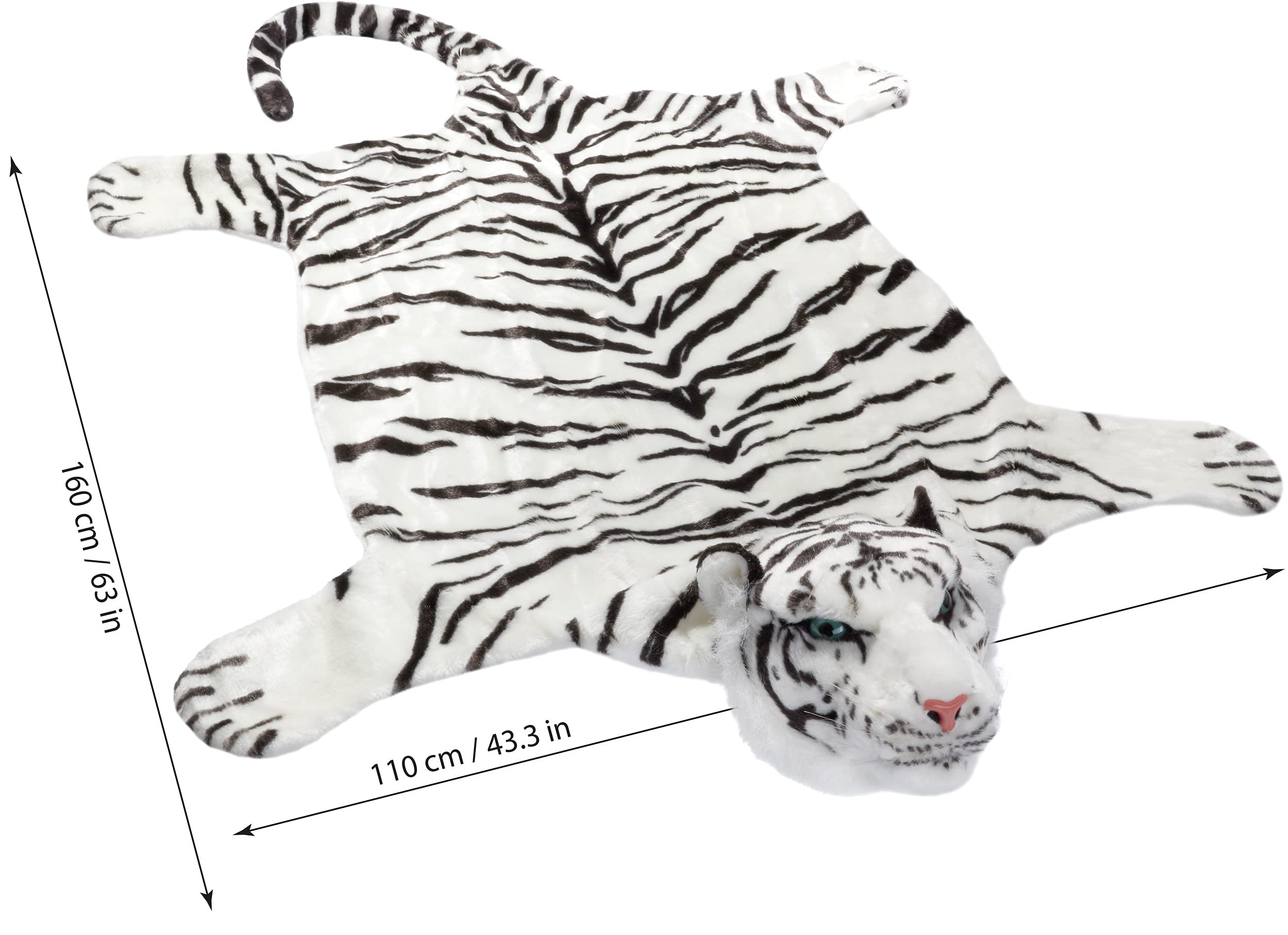 BRUBAKER Huge White Tiger Rug 78x47 Inch