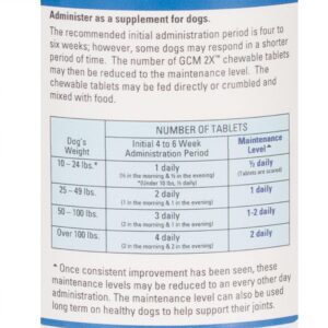 Revival Animal Health GCM 2X Chewable Glucosamine Joint Support Tablets - Premium Supplement for Dogs - 120ct