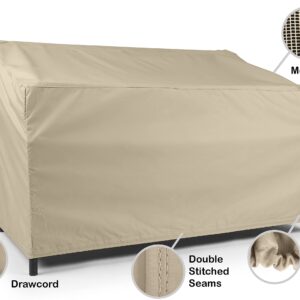 Covermates Outdoor Sofa Loveseat Cover - Water Resistant Polyester, Drawcord Hem, Mesh Vents, Seating and Chair Covers, 56W x 34D x 38H, Khaki