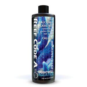 brightwell aquatics - reef code a - balanced calcium & alkalinity system water conditioner - for all saltwater marine fish & reef fish tanks - aquarium water treatments, 8.45 fl oz