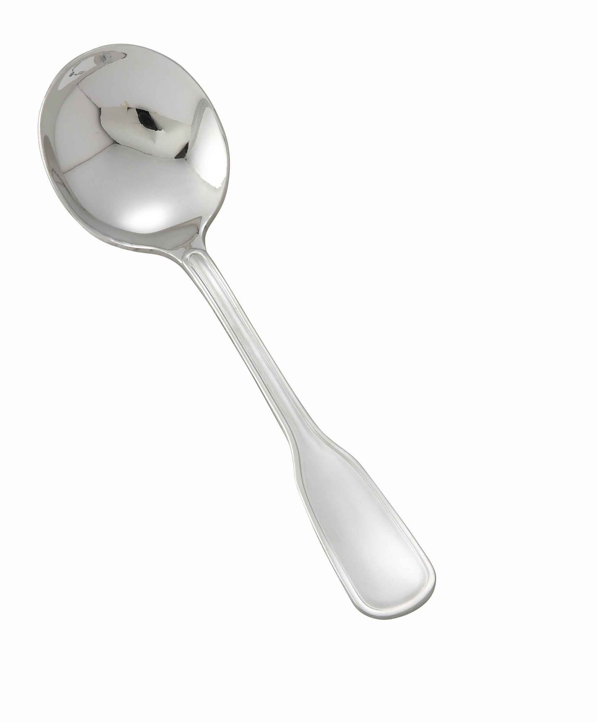 Winco 12-Piece Oxford Bouillon Spoon Set, 18-8 Stainless Steel,Silver