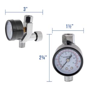 TCP Global Brand Air Adjusting Valve Regulator with Gauge for Spray Guns and Pnuematic Tools (1/4"NPT)