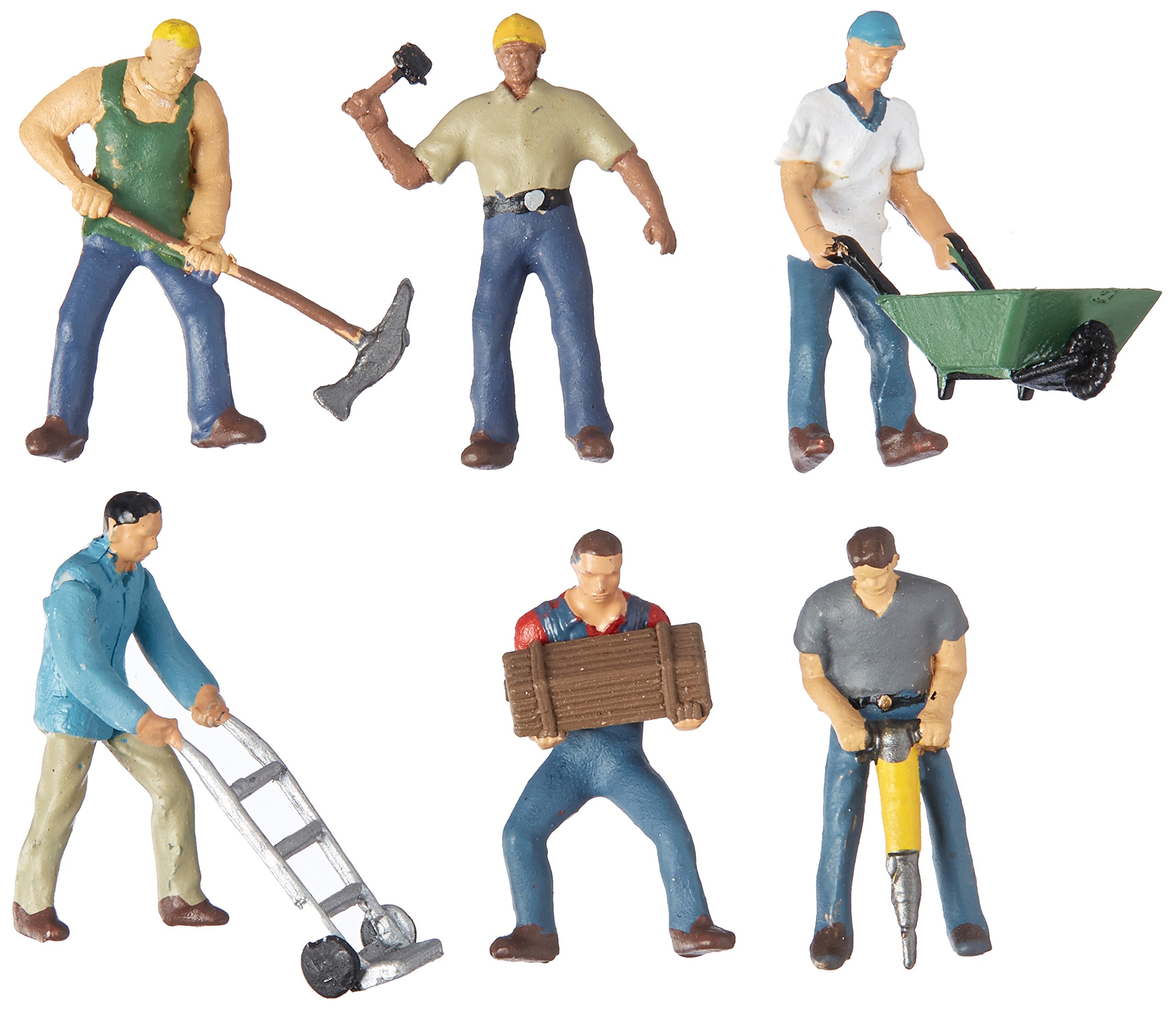 Bachmann Trains - FIGURES - CONSTRUCTION WORKERS (6pcs/pk) - HO Scale