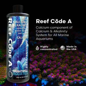 Brightwell Aquatics - Reef Code A - Balanced Calcium & Alkalinity System Water Conditioner - For All Saltwater Marine Fish & Reef Fish Tanks - Aquarium Water Treatments, 8.45 fl oz