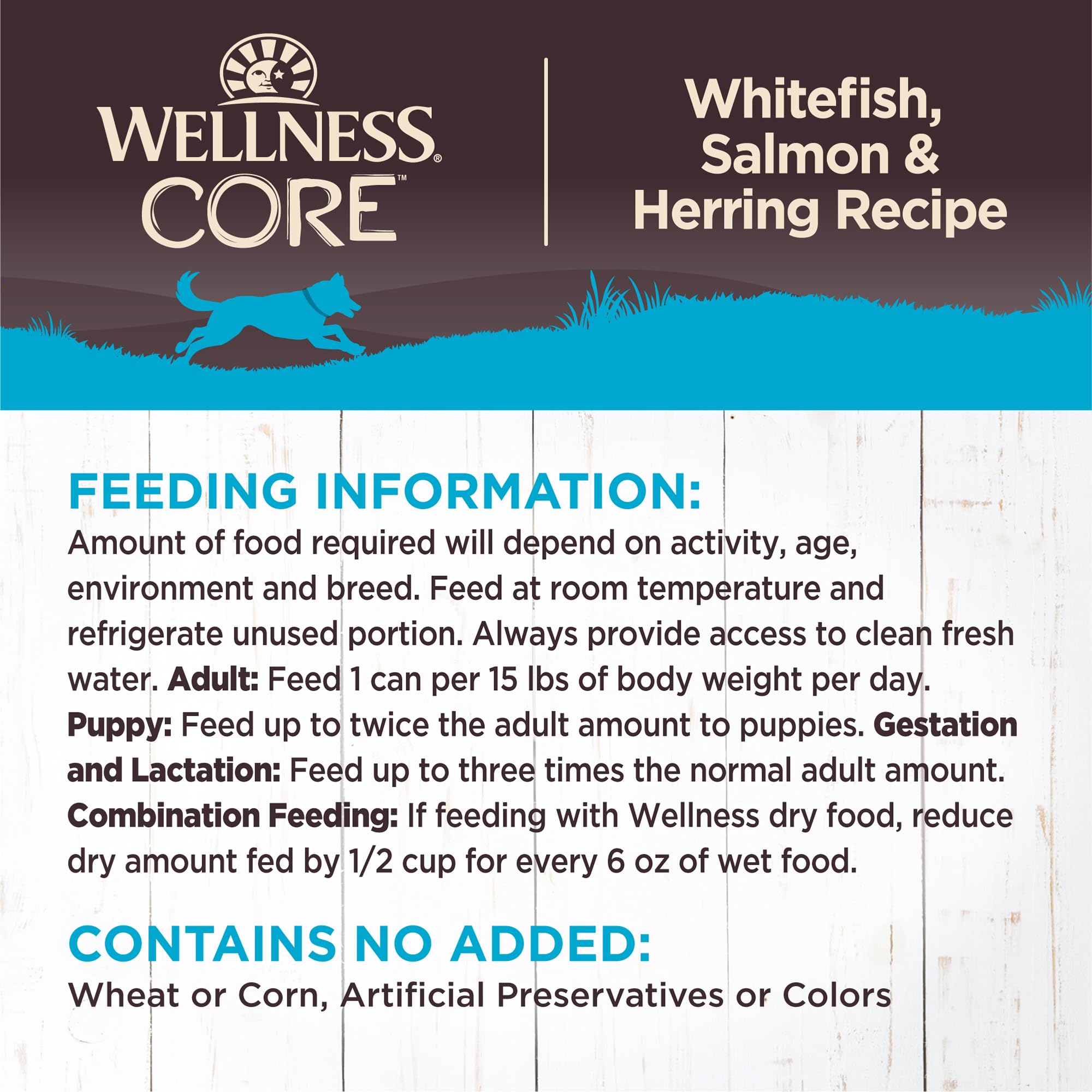 Wellness CORE Natural Wet Grain Free Canned Dog Food, Whitefish, Salmon & Herring, 12.5-Ounce Can (Pack of 12)