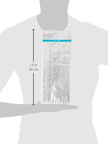 Clear Cellophane Party Favor Plastic Bags - 11.5" x 5" (30 Ct) - Perfect for Gifts, Candy, Treats