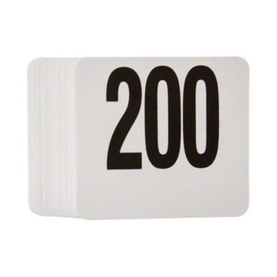 American METALCRAFT, Inc. American Metalcraft 4200 White Plastic # 151-200 Table Number Cards