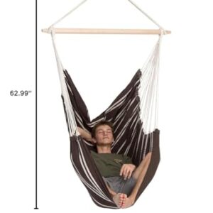 Amazonas Brasil Hammock Swing Chair | Indoor & Outdoor Hammock with Spreader Bar for Patio, Porch, Bedroom or Backyard | Luxury Swing Hammock Chair | Handwoven in Brasil | Max 330 lbs, Mocca