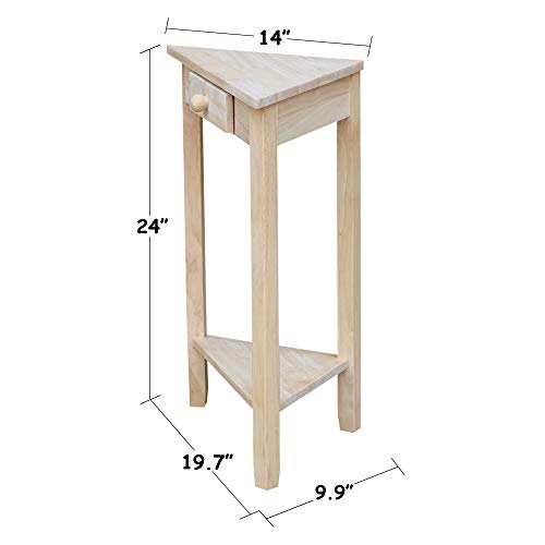 International Concepts Corner Accent Table, Unfinished