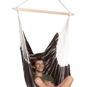 Amazonas Brasil Hammock Swing Chair | Indoor & Outdoor Hammock with Spreader Bar for Patio, Porch, Bedroom or Backyard | Luxury Swing Hammock Chair | Handwoven in Brasil | Max 330 lbs, Mocca