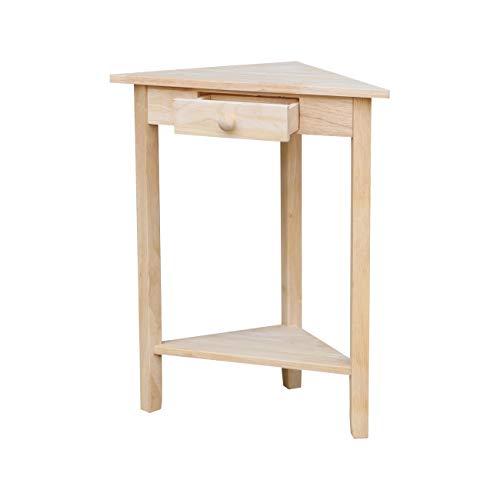 International Concepts Corner Accent Table, Unfinished