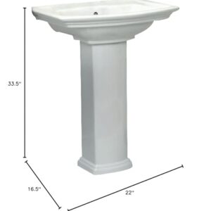 Washington 550 Pedestal Lavatory 8" Widespread