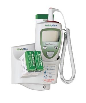 Welch Allyn 01690-300 SureTemp Plus 690 Electronic Thermometer, Wall Mount, 9' Cord and Oral Probe with Probe Well