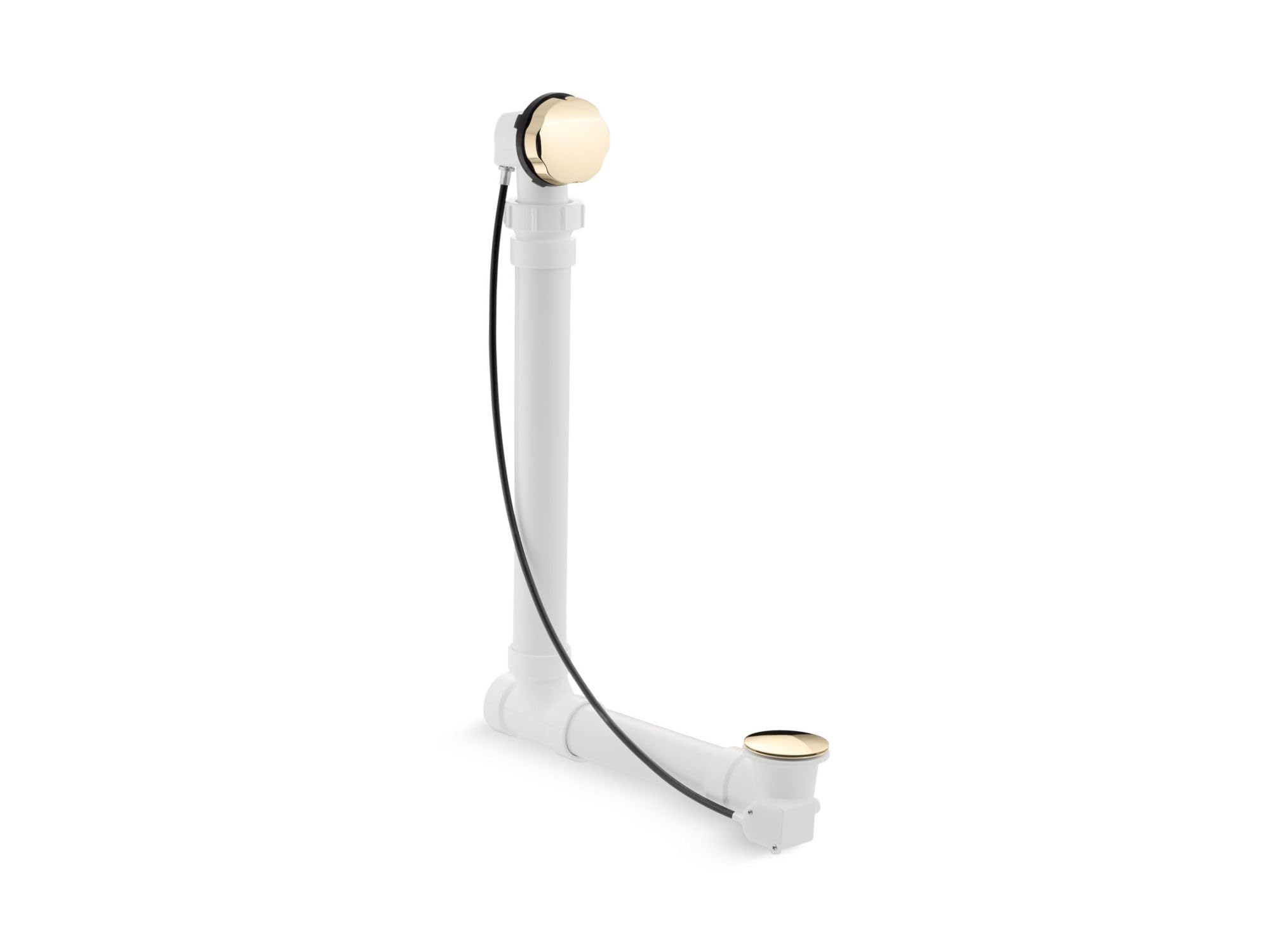 Kohler K-7213-2MB Clearflo 1 1/2" Bath Cable Drain with PVC Tubing, Vibrant Moderne Brushed Brass