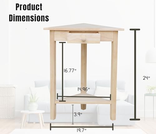 International Concepts Corner Accent Table, Unfinished