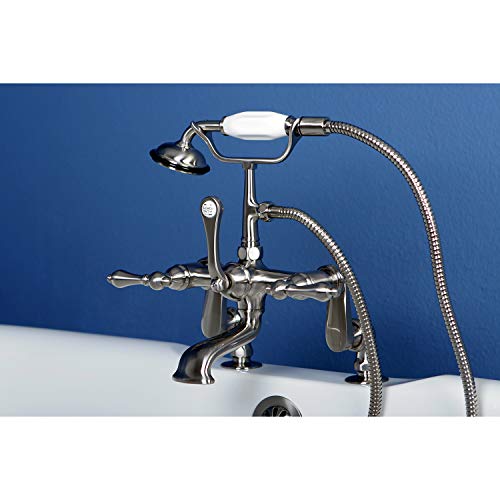 Kingston Brass CC651T8 Vintage Clawfoot Tub Faucet, 4-Inch to 13-Inch Adjustable Center, Brushed Nickel