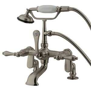 kingston brass cc651t8 vintage clawfoot tub faucet, 4-inch to 13-inch adjustable center, brushed nickel