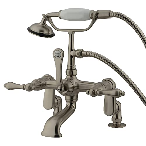 Kingston Brass CC651T8 Vintage Clawfoot Tub Faucet, 4-Inch to 13-Inch Adjustable Center, Brushed Nickel