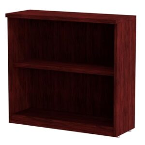 Alera ALEVA633032MY 31.75 in. x 14 in. x 29.5 in. Valencia Series 2-Shelf Bookcase - Mahogany