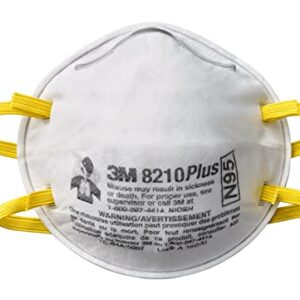 3M 8210 Plus Paint Sanding Dust Particulate N95 Respirator, Disposable Respirators, 20-Pack