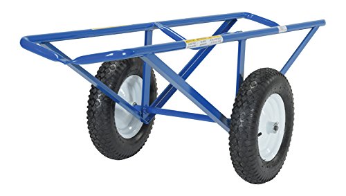 Vestil CARPET-45 Portable Carpet Dolly with Fully Pneumatic Wheels, 500 lbs Capacity, 60" Length x 26" Width x 20" Height, Platform Width (in.) 14-11/16.