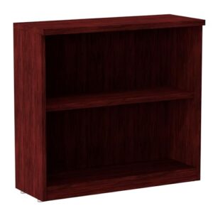 alera aleva633032my 31.75 in. x 14 in. x 29.5 in. valencia series 2-shelf bookcase - mahogany