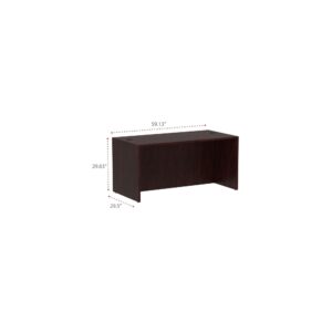 Alera ALEVA216030MY 59.13 in. x 29.5 in. x 29.63 in. Valencia Series Straight Front Desk Shell - Mahogany