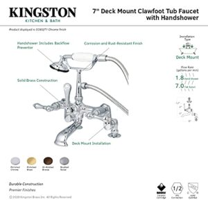 Kingston Brass CC651T8 Vintage Clawfoot Tub Faucet, 4-Inch to 13-Inch Adjustable Center, Brushed Nickel