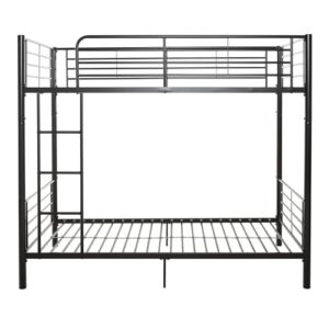 Walker Edison Elodie Urban Industrial Twin over Twin Metal Bunk Bed, Twin over Twin, Black