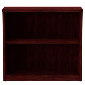 Alera ALEVA633032MY 31.75 in. x 14 in. x 29.5 in. Valencia Series 2-Shelf Bookcase - Mahogany