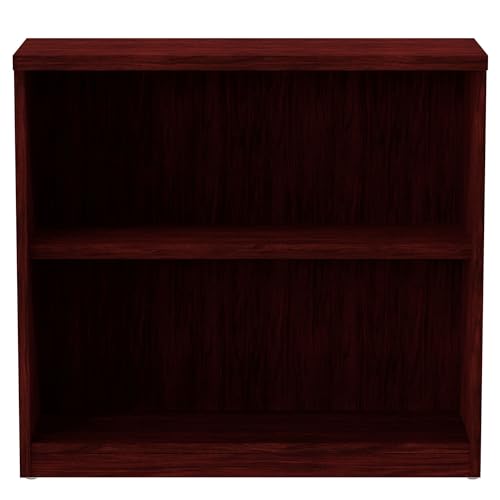 Alera ALEVA633032MY 31.75 in. x 14 in. x 29.5 in. Valencia Series 2-Shelf Bookcase - Mahogany