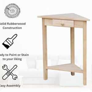 International Concepts Corner Accent Table, Unfinished