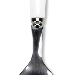 Portmeirion Botanic Garden 10" Serving Spoon | Foxglove Motif | Fine Porcelain and Stainless Steel | Chip Resistant Glaze | Ideal for Soup, Desserts, Rice, Ice Cream