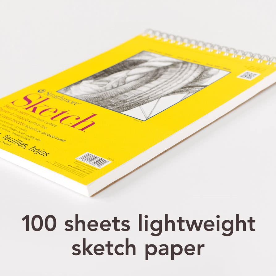 Strathmore 300 Series Sketch Pad, 18x24 inch, 30 Sheets, Side Wire - Artist Sketchbook for Drawing, Illustration, Art Class Students