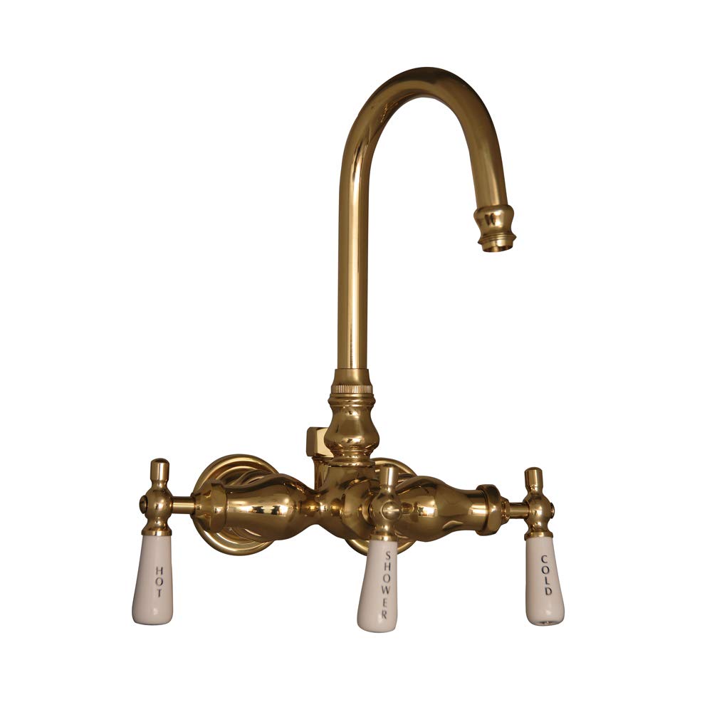 Barclay 4000-PL-PB Diverter Faucet Tub Spouts and System, Small, Polished Brass