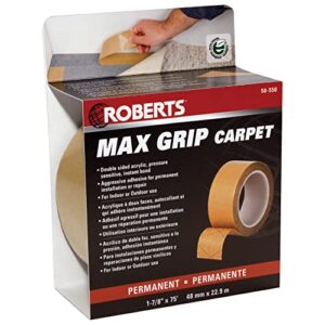 ROBERTS 50-550 Max Grip Carpet Installation Tape, 1-7/8-Inch x 75 foot Roll, Brown