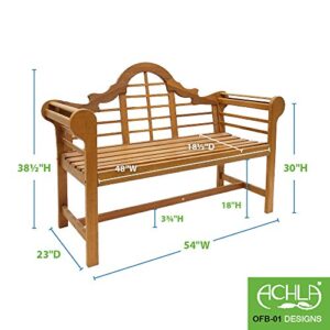 Achla Designs OFB-01 Lutyens Indoor/Outdoor Garden Bench, Natural, 4 ft